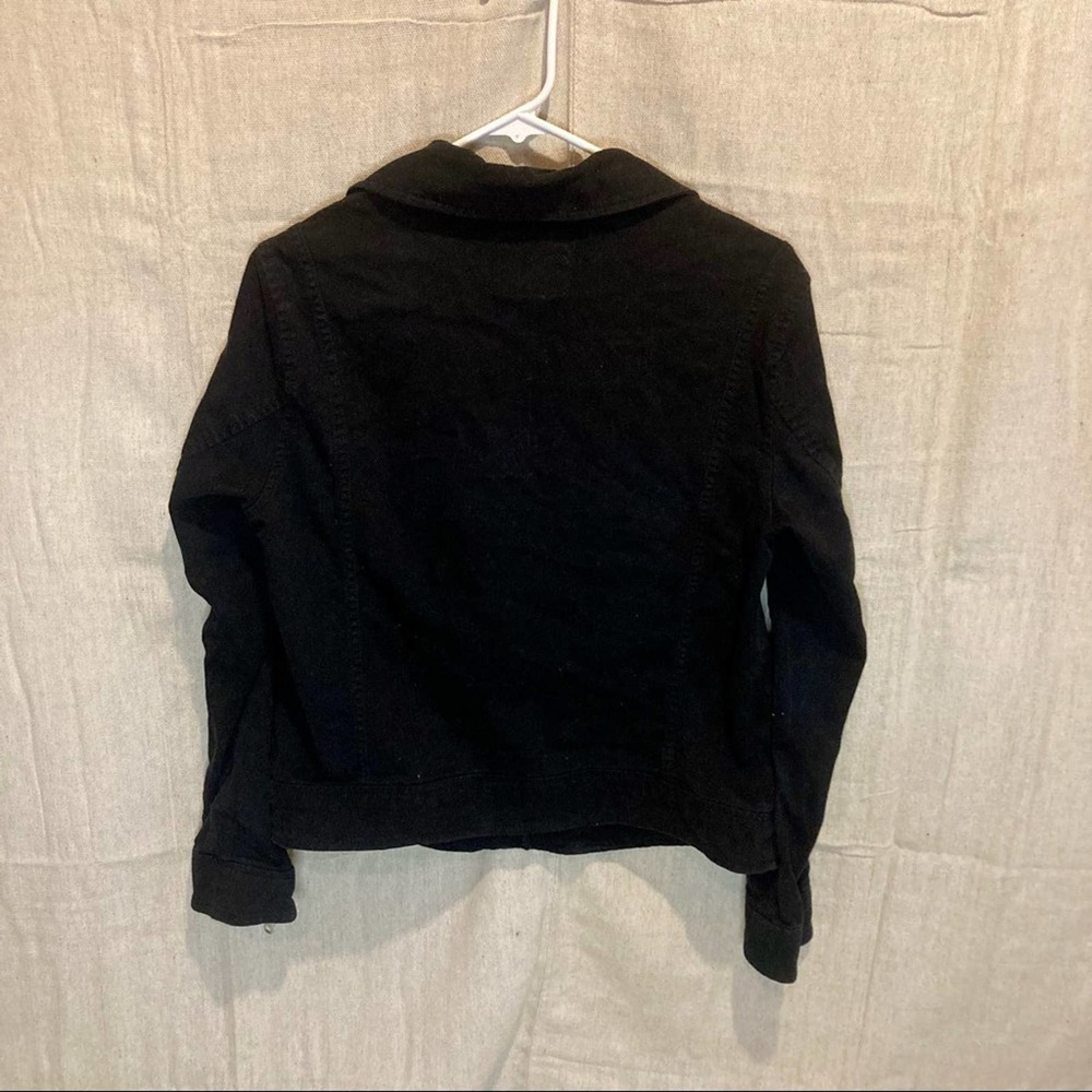 Old Navy Black Twill Cotton Biker Jacket - Picture 5 of 5